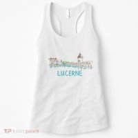 Lucerne Switzerland Unique Hand Drawn Art Gift Women Women's Tank Top thumb 0