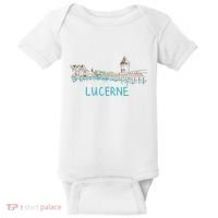 Lucerne Switzerland Unique Hand Drawn Art Gift Women Baby Bodysuit thumb 0