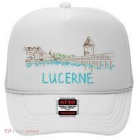 Lucerne Switzerland Unique Hand Drawn Art Gift Women Hat thumb 0