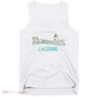 Lucerne Switzerland Unique Hand Drawn Art Gift Women Tank Top thumb 0