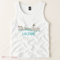 Lucerne Switzerland Unique Hand Drawn Art Gift Women Tank Top thumb 2