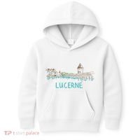 Lucerne Switzerland Unique Hand Drawn Art Gift Women Kids Hoodie thumb 0