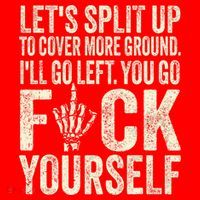 Lets Split Up To Cover More Ground Ill Go Left Santa Hat thumb 1