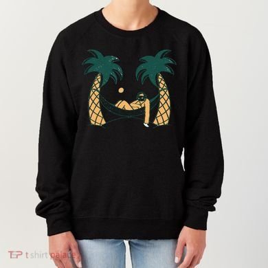 Lazy Sloth Vacation Palm Tree Women's Sweatshirt