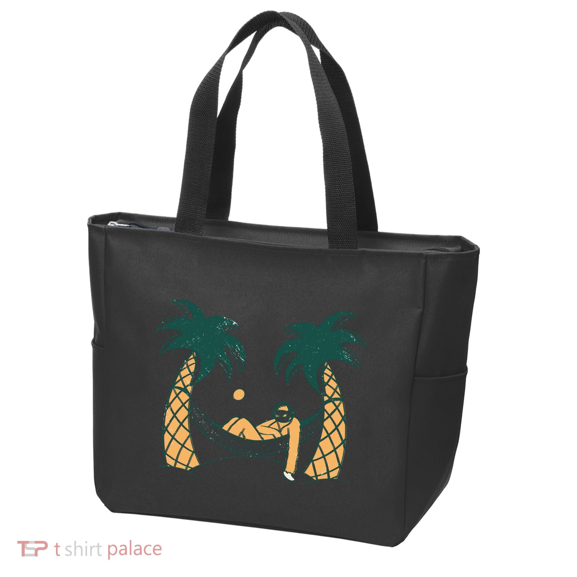 Lazy Sloth Vacation Palm Tree Tote Bag