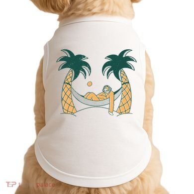 Lazy Sloth Vacation Palm Tree Doggie Tank
