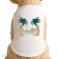 Lazy Sloth Vacation Palm Tree Doggie Tank thumb 0