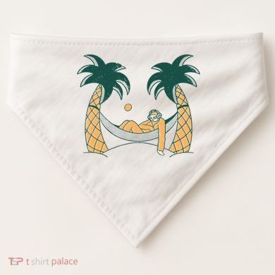 Lazy Sloth Vacation Palm Tree USA-Made Doggie Bandana