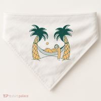 Lazy Sloth Vacation Palm Tree USA-Made Doggie Bandana thumb 0
