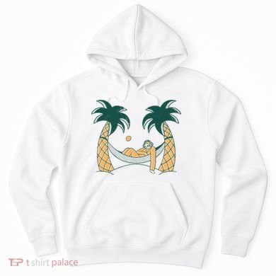 Lazy Sloth Vacation Palm Tree Hoodie