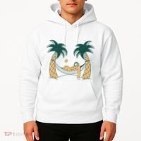 Lazy Sloth Vacation Palm Tree Hoodie thumb 2