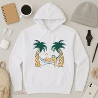 Lazy Sloth Vacation Palm Tree Hoodie thumb 3