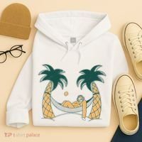 Lazy Sloth Vacation Palm Tree Hoodie thumb 4