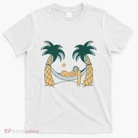 Lazy Sloth Vacation Palm Tree T-Shirt thumb 0