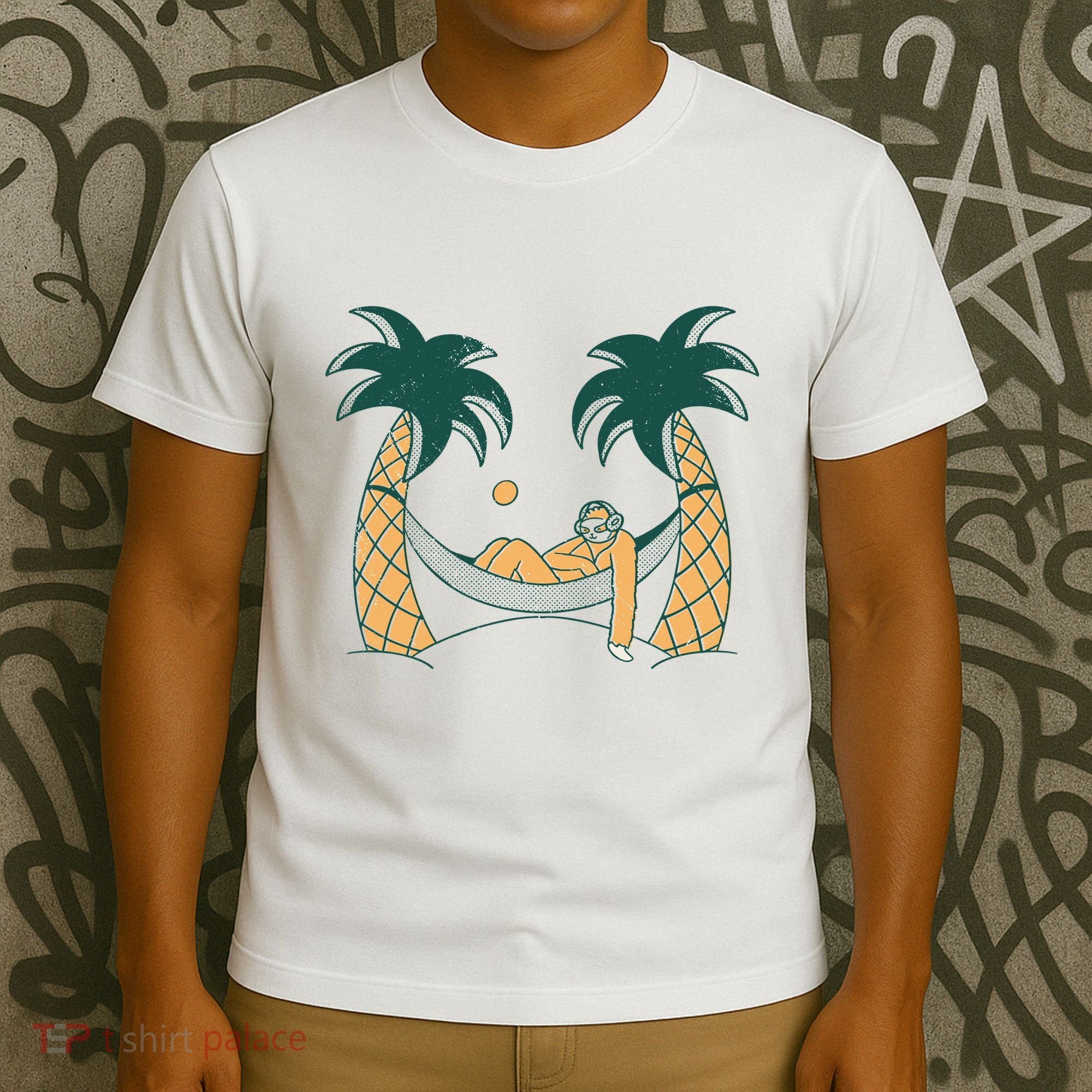 Lazy Sloth Vacation Palm Tree T-Shirt