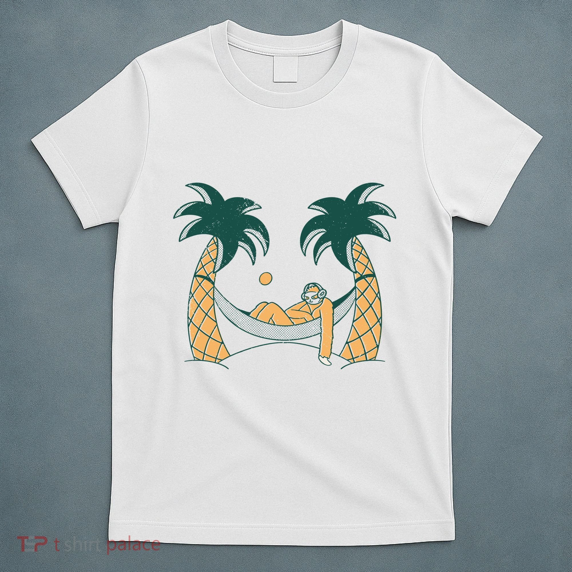Lazy Sloth Vacation Palm Tree T-Shirt