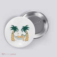 Lazy Sloth Vacation Palm Tree Button thumb 0
