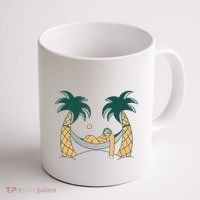 Lazy Sloth Vacation Palm Tree Coffee Mug thumb 1