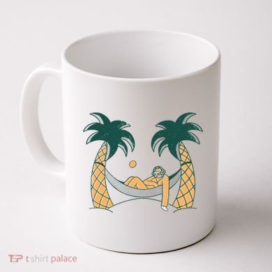 Lazy Sloth Vacation Palm Tree Coffee Mug