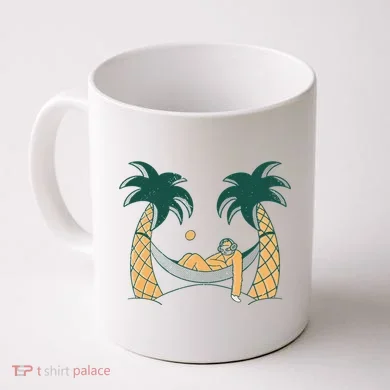 Lazy Sloth Vacation Palm Tree Coffee Mug