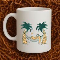 Lazy Sloth Vacation Palm Tree Coffee Mug thumb 2