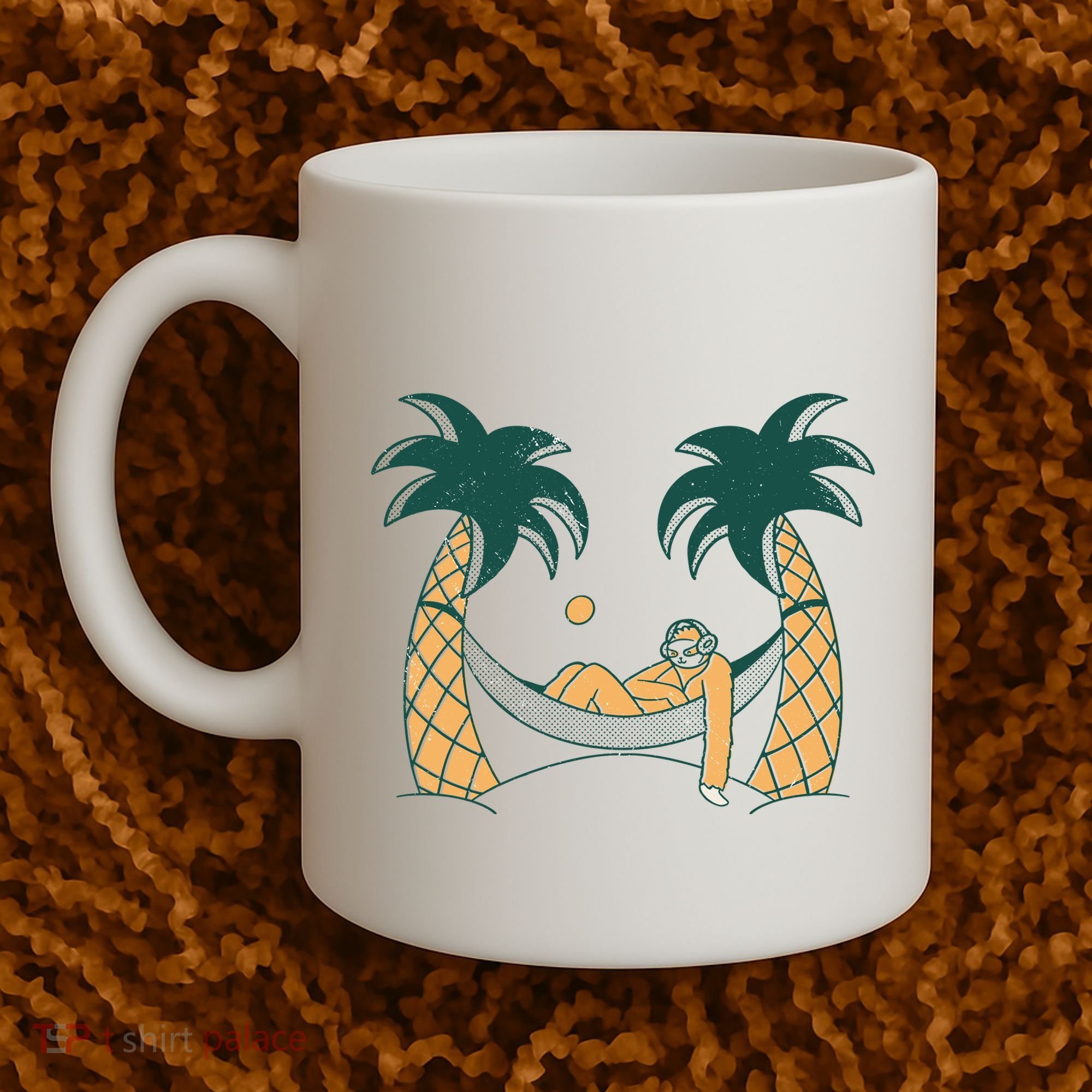Lazy Sloth Vacation Palm Tree Coffee Mug