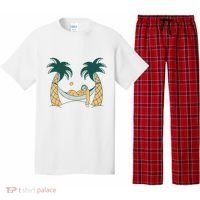 Lazy Sloth Vacation Palm Tree Pajama Set thumb 0