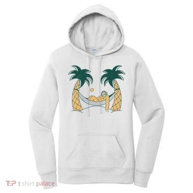Lazy Sloth Vacation Palm Tree Women's Hoodie