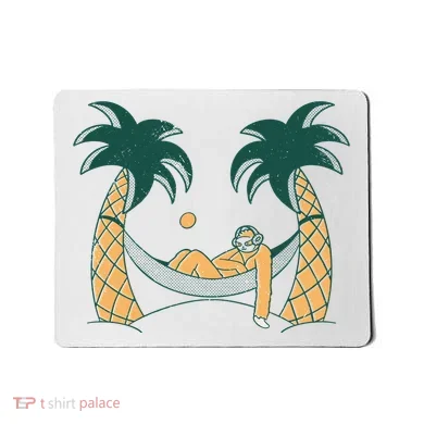 Lazy Sloth Vacation Palm Tree Mousepad
