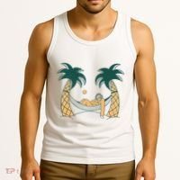 Lazy Sloth Vacation Palm Tree Tank Top thumb 3
