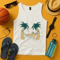 Lazy Sloth Vacation Palm Tree Tank Top thumb 4