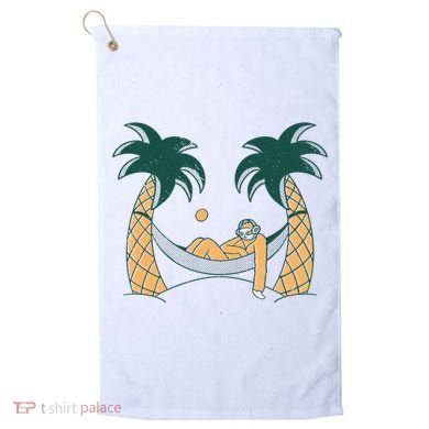Lazy Sloth Vacation Palm Tree Golf Towel
