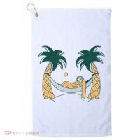 Lazy Sloth Vacation Palm Tree Golf Towel thumb 0