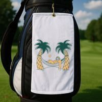 Lazy Sloth Vacation Palm Tree Golf Towel thumb 2