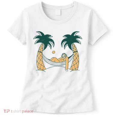 Lazy Sloth Vacation Palm Tree Women's T-Shirt