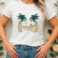 Lazy Sloth Vacation Palm Tree Women's T-Shirt thumb 2