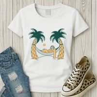 Lazy Sloth Vacation Palm Tree Women's T-Shirt thumb 3