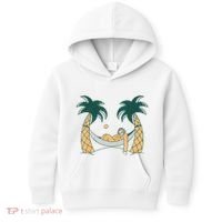 Lazy Sloth Vacation Palm Tree Kids Hoodie thumb 0