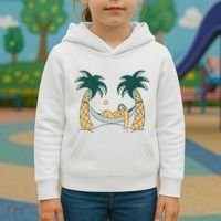 Lazy Sloth Vacation Palm Tree Kids Hoodie thumb 3