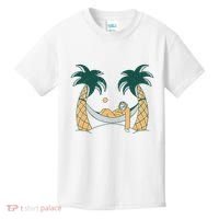 Lazy Sloth Vacation Palm Tree Kids T-Shirt thumb 0
