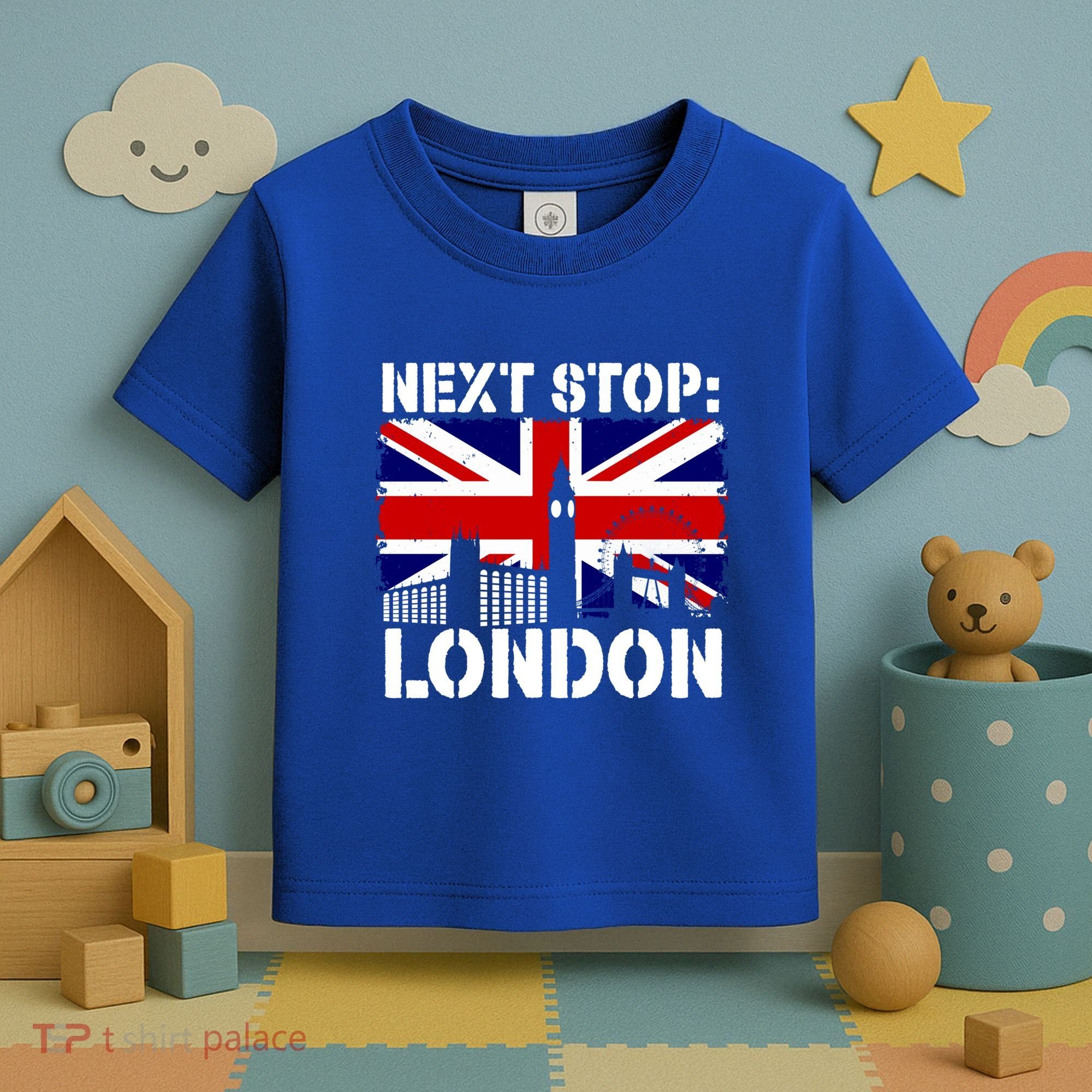 London Summer Vacation Trip Next Stop Vacay Vibes European Funny Gift Toddler T-Shirt