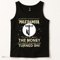 Lineman Support Your Local Pole Dancer Tank Top thumb 2
