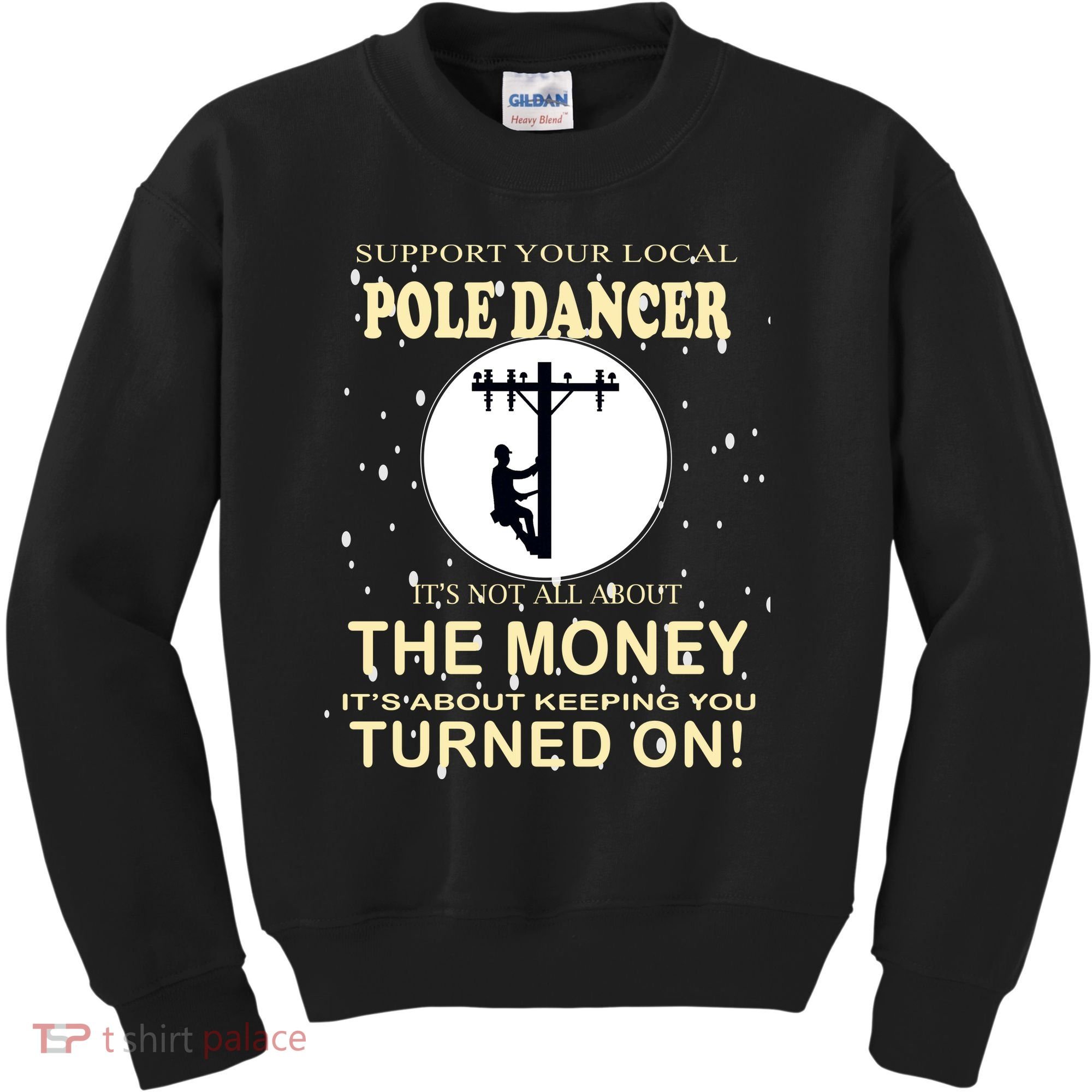 Lineman Support Your Local Pole Dancer Kids Sweatshirt
