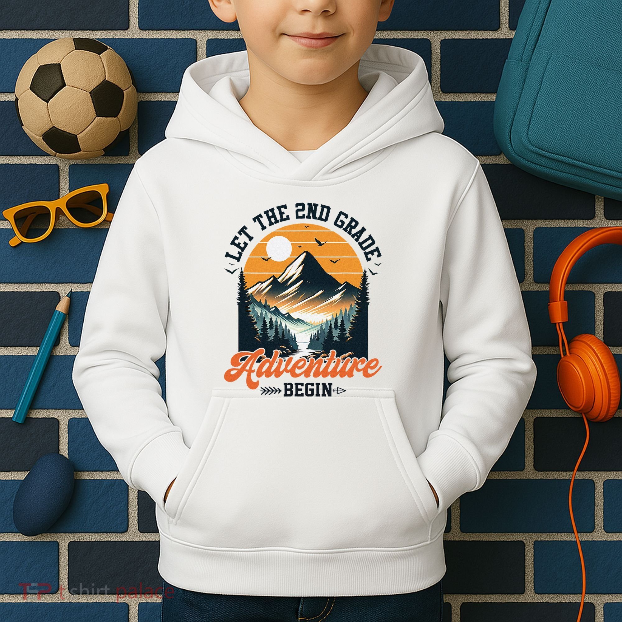 Let The 2nd Grade Adventure Begin Back To School Teacher Kids Hoodie