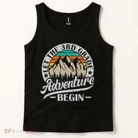 Let The 3rd Grade Adventure Begin Third Grade Teacher Tank Top thumb 2