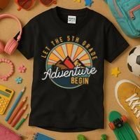 Let the 5th Grade Adventure Begin Fifth Grade Teacher Kids T-Shirt thumb 3