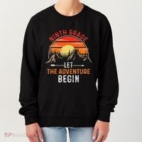 Let The 9th Grade Adventure Begin Ninth Grade Teacher Retro Women's Sweatshirt thumb 0