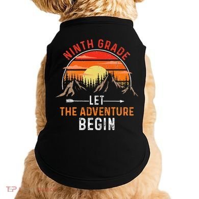 Let The 9th Grade Adventure Begin Ninth Grade Teacher Retro Doggie Tank