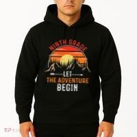 Let The 9th Grade Adventure Begin Ninth Grade Teacher Retro Hoodie thumb 2
