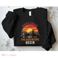 Let The 9th Grade Adventure Begin Ninth Grade Teacher Retro Sweatshirt thumb 2